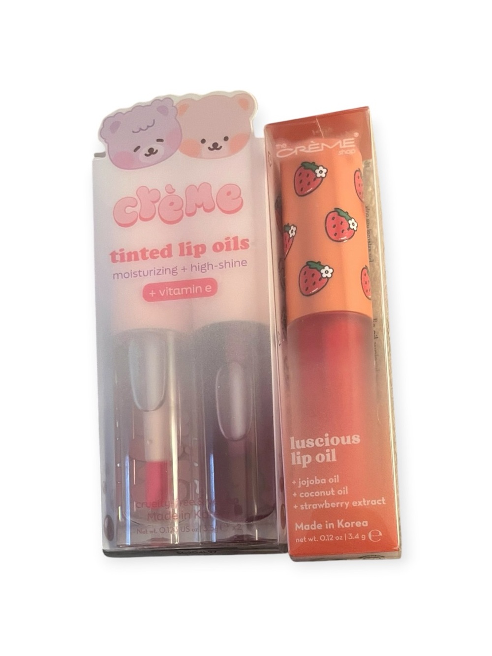 The Crème Shop Tinted Moisturizing Lip Oils Set of 2 NWT